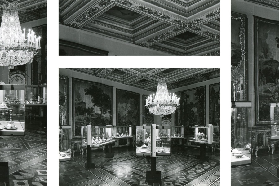 Mostra del Barocco Piemontese (Torino, Palazzo Reale, Palazzina di Stupinigi, Palazzo Madama, giugno - ottobre 1963), Torino, Palazzo Reale, Sala VI - Arazzi della Fabbrica di Torino e argenti
